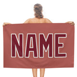 Custom Copper Rose Crimson Red Beach Towel