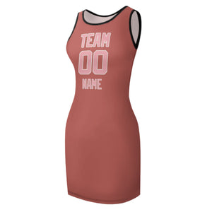 Custom Copper Rose Light Pink Sleeveless Vest Dress