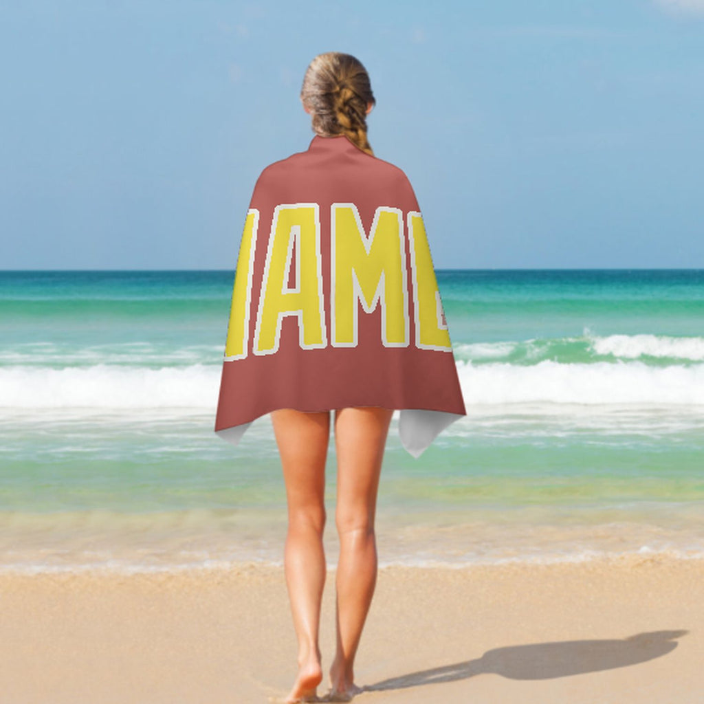 Custom Copper Rose Light Yellow Beach Towel