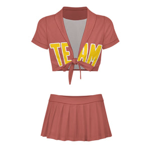 Custom Copper Rose Gold Cheerleading Uniform Set