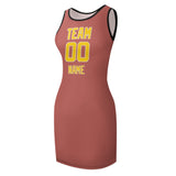 Custom Copper Rose Gold Sleeveless Vest Dress