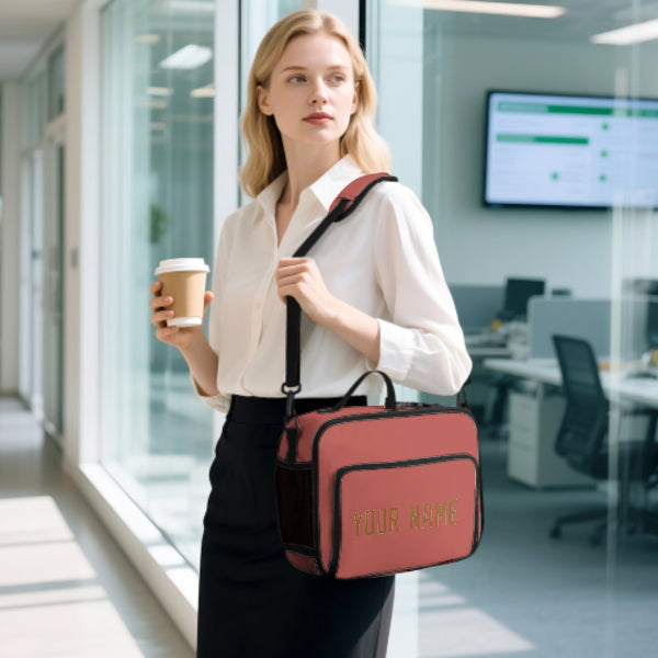Custom Copper Rose Khaki Lunch Bag