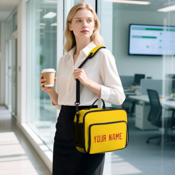 Custom Gold Red Lunch Bag