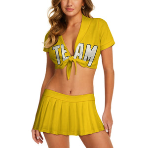 Custom Gold Cream Cheerleading Uniform Set