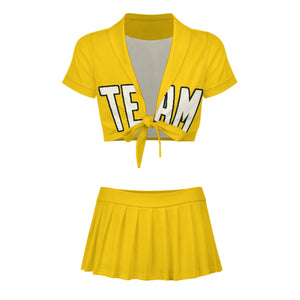 Custom Gold Cream Cheerleading Uniform Set