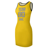 Custom Gold Gray Sleeveless Vest Dress