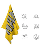 Custom Gold Gray Beach Towel