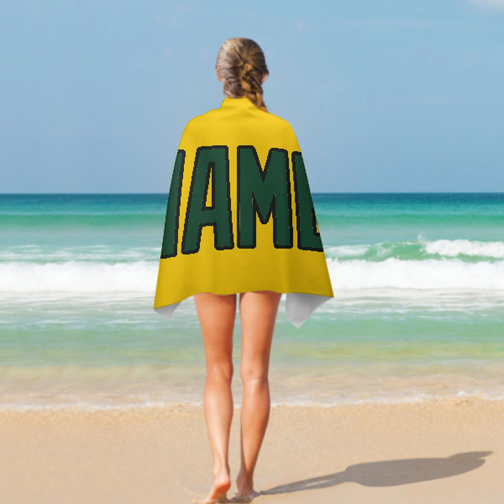 Custom Gold Green Beach Towel