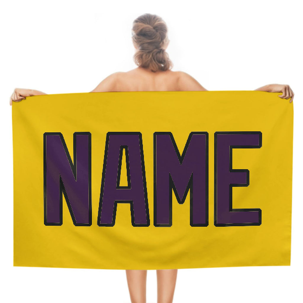 Custom Gold Purple Beach Towel