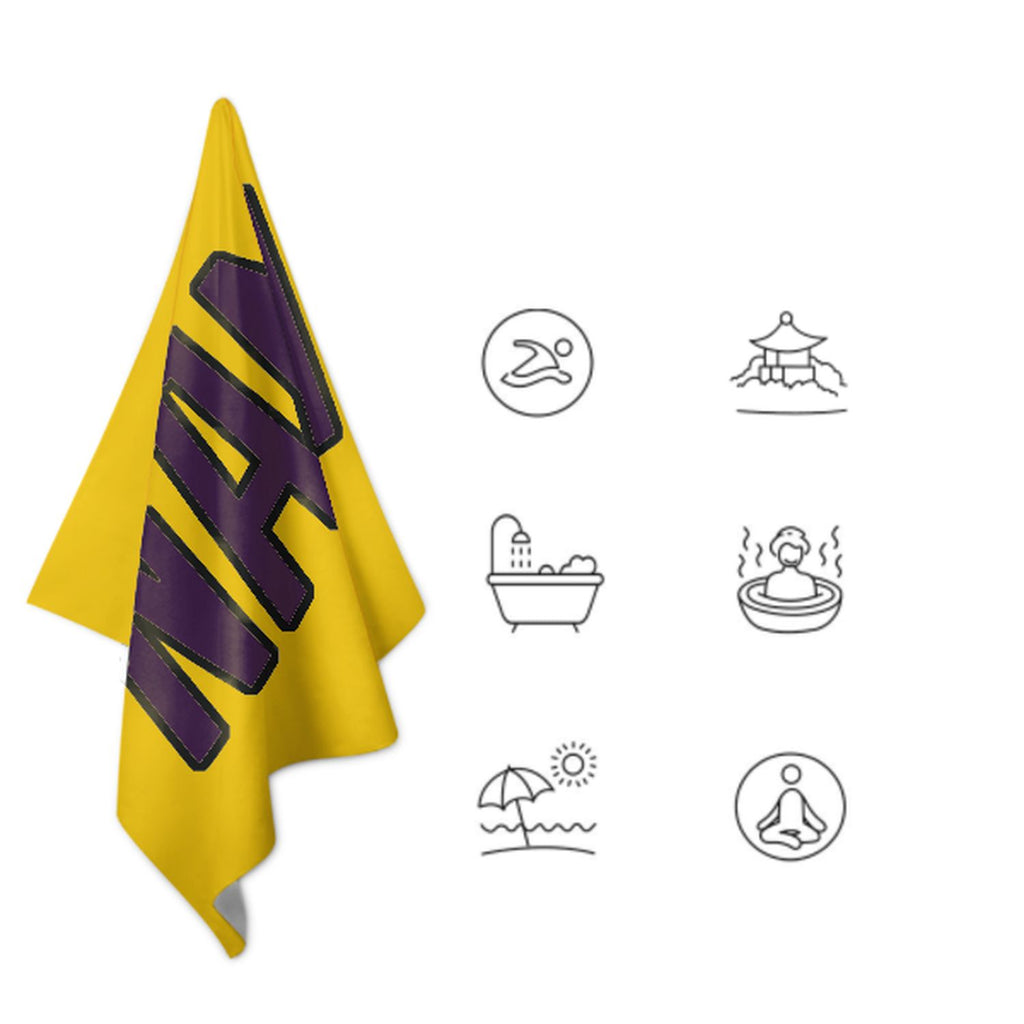 Custom Gold Purple Beach Towel