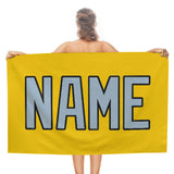 Custom Gold Light Blue Beach Towel