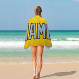 Custom Gold Light Blue Beach Towel