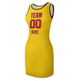 Custom Gold Red Sleeveless Vest Dress