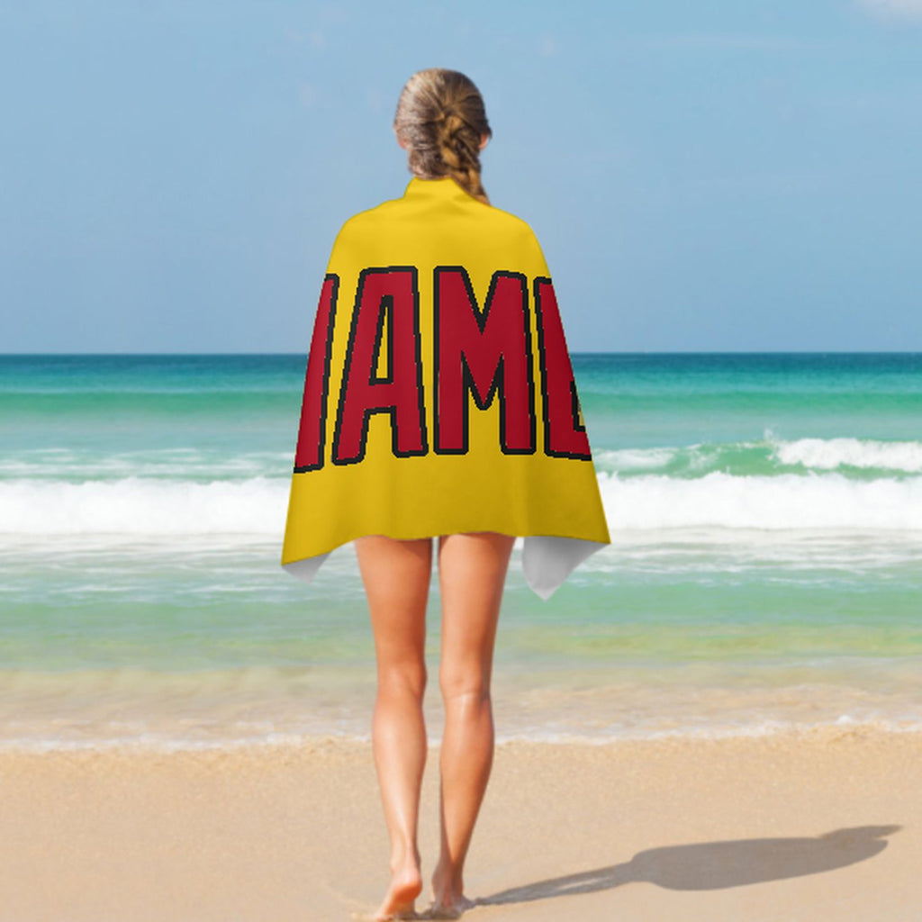 Custom Gold Red Beach Towel