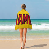 Custom Gold Red Beach Towel