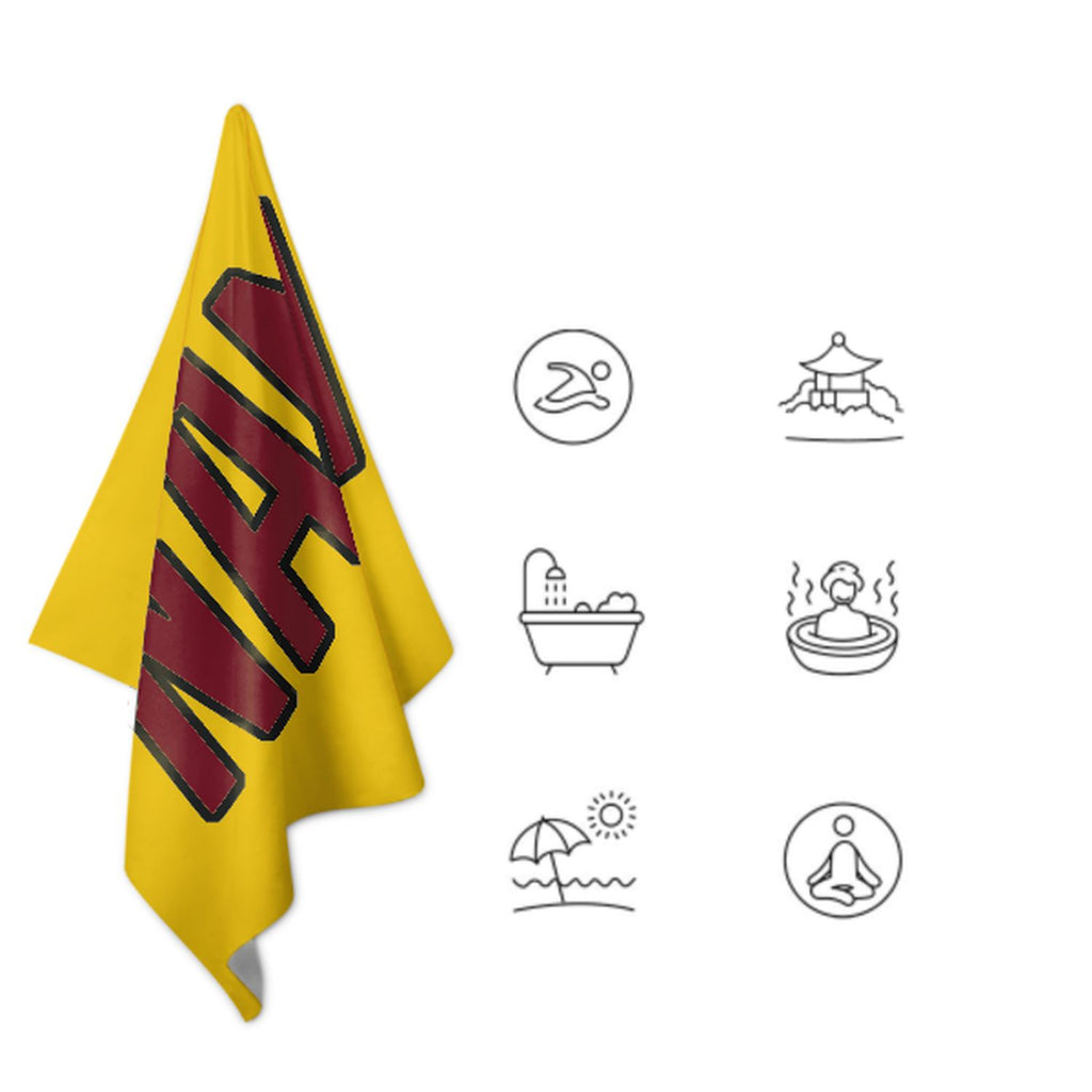 Custom Gold Crimson Red Beach Towel