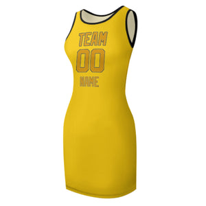 Custom Gold Yellow Sleeveless Vest Dress