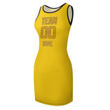 Custom Gold Yellow Sleeveless Vest Dress