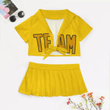 Custom Gold Yellow Cheerleading Uniform Set