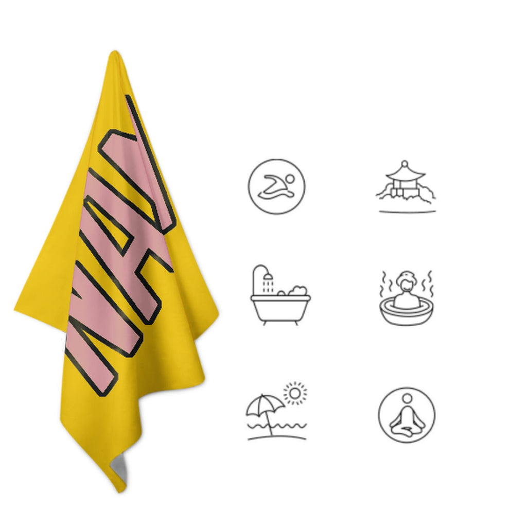 Custom Gold Light Pink Beach Towel