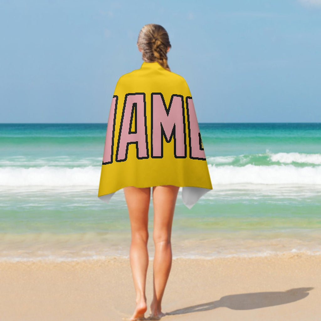 Custom Gold Light Pink Beach Towel