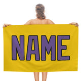 Custom Gold Light Purple Beach Towel