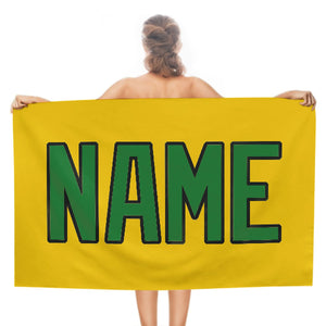 Custom Gold Emerald Green Beach Towel