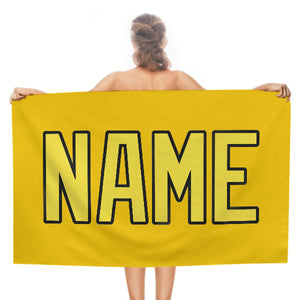 Custom Gold Light Yellow Beach Towel