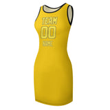 Custom Gold Light Yellow Sleeveless Vest Dress