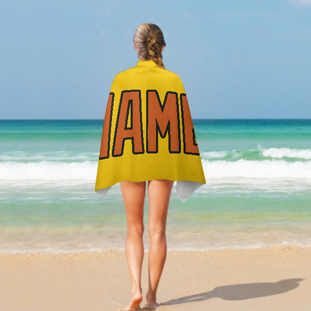 Custom Gold Orange Beach Towel