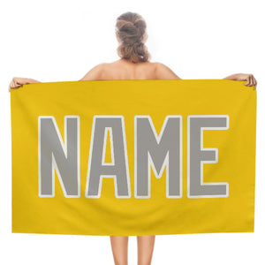 Custom Gold Gray Beach Towel