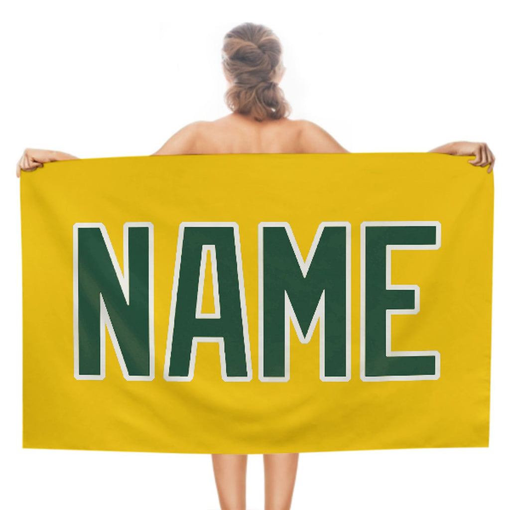 Custom Gold Green Beach Towel