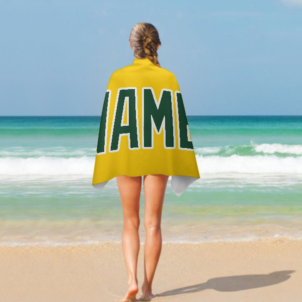Custom Gold Green Beach Towel
