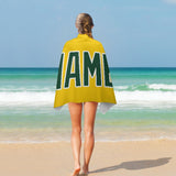 Custom Gold Green Beach Towel