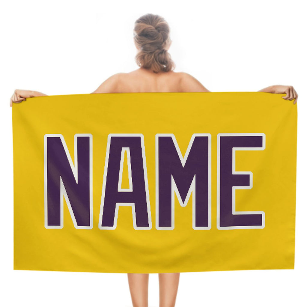 Custom Gold Purple Beach Towel