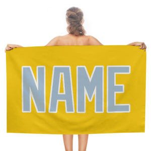Custom Gold Light Blue Beach Towel