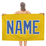 Custom Gold Sky Blue Beach Towel