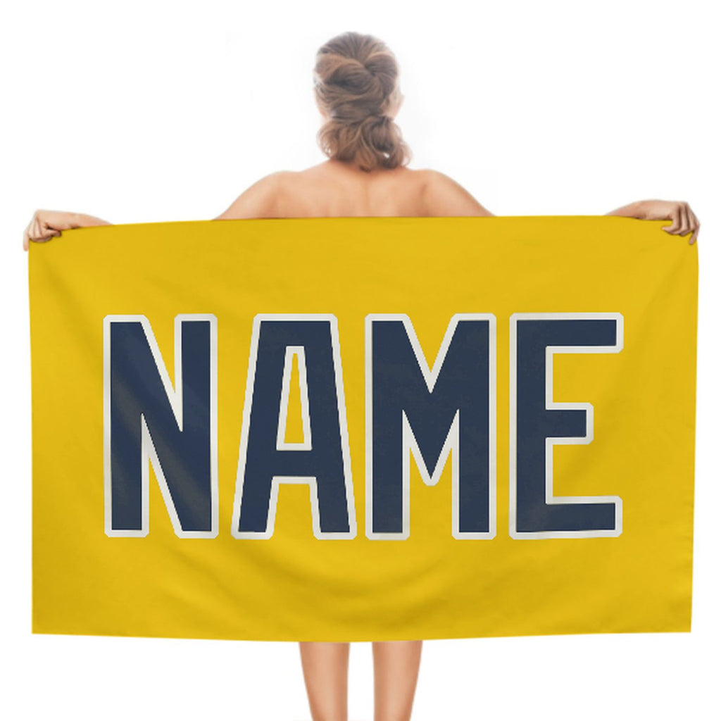 Custom Gold Blue Beach Towel