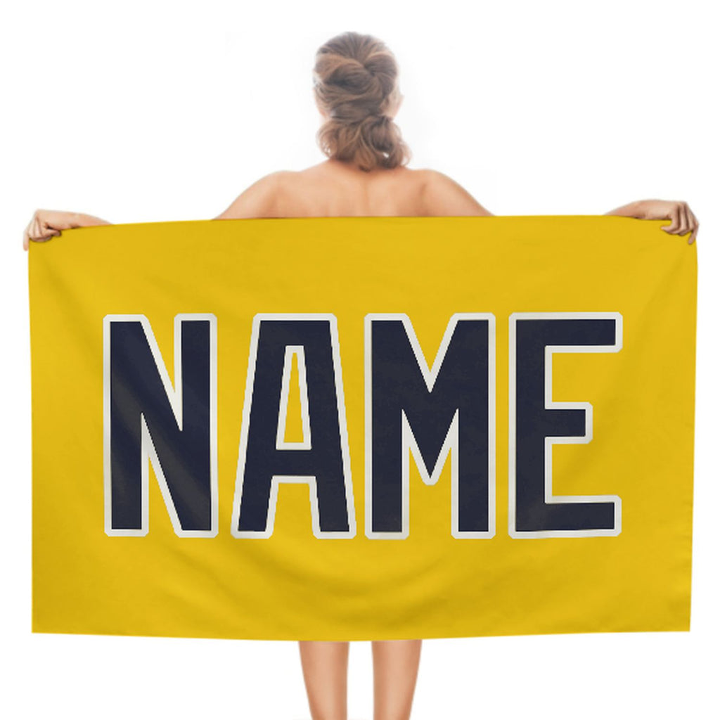 Custom Gold Navy Beach Towel