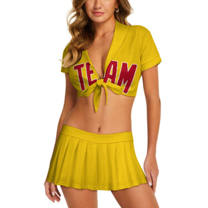 Custom Gold Red Cheerleading Uniform Set