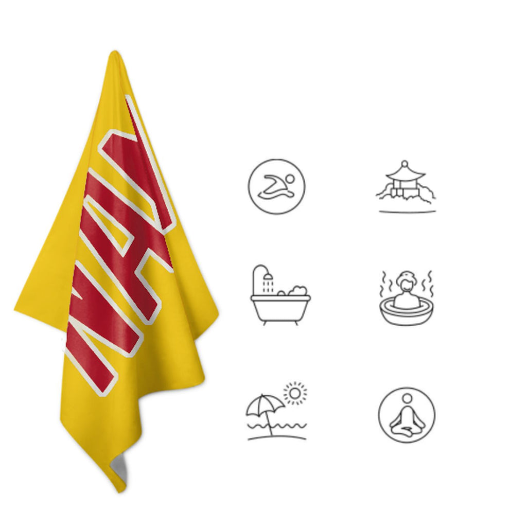 Custom Gold Red Beach Towel