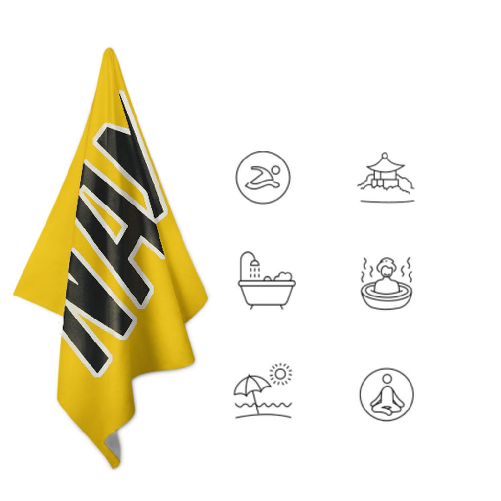 Custom Gold Black Beach Towel