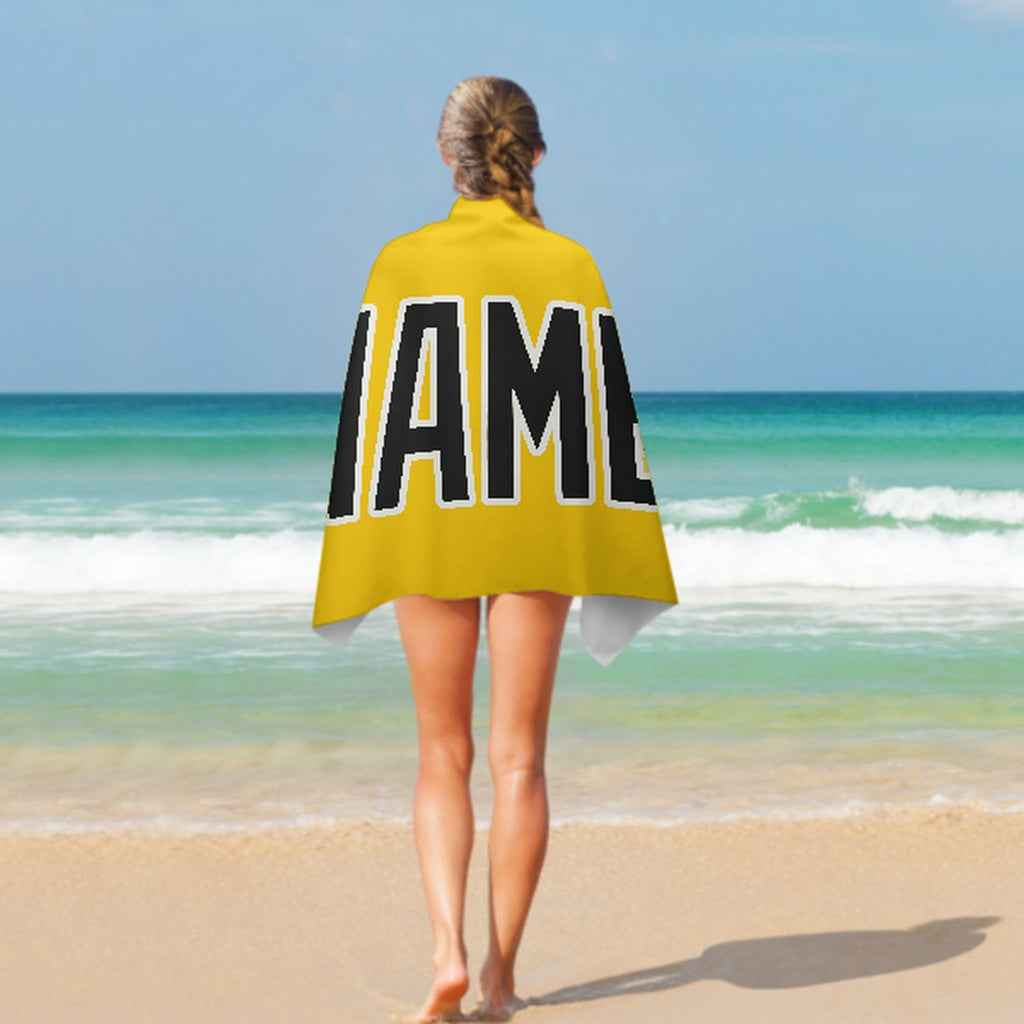 Custom Gold Black Beach Towel