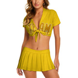 Custom Gold Yellow Cheerleading Uniform Set