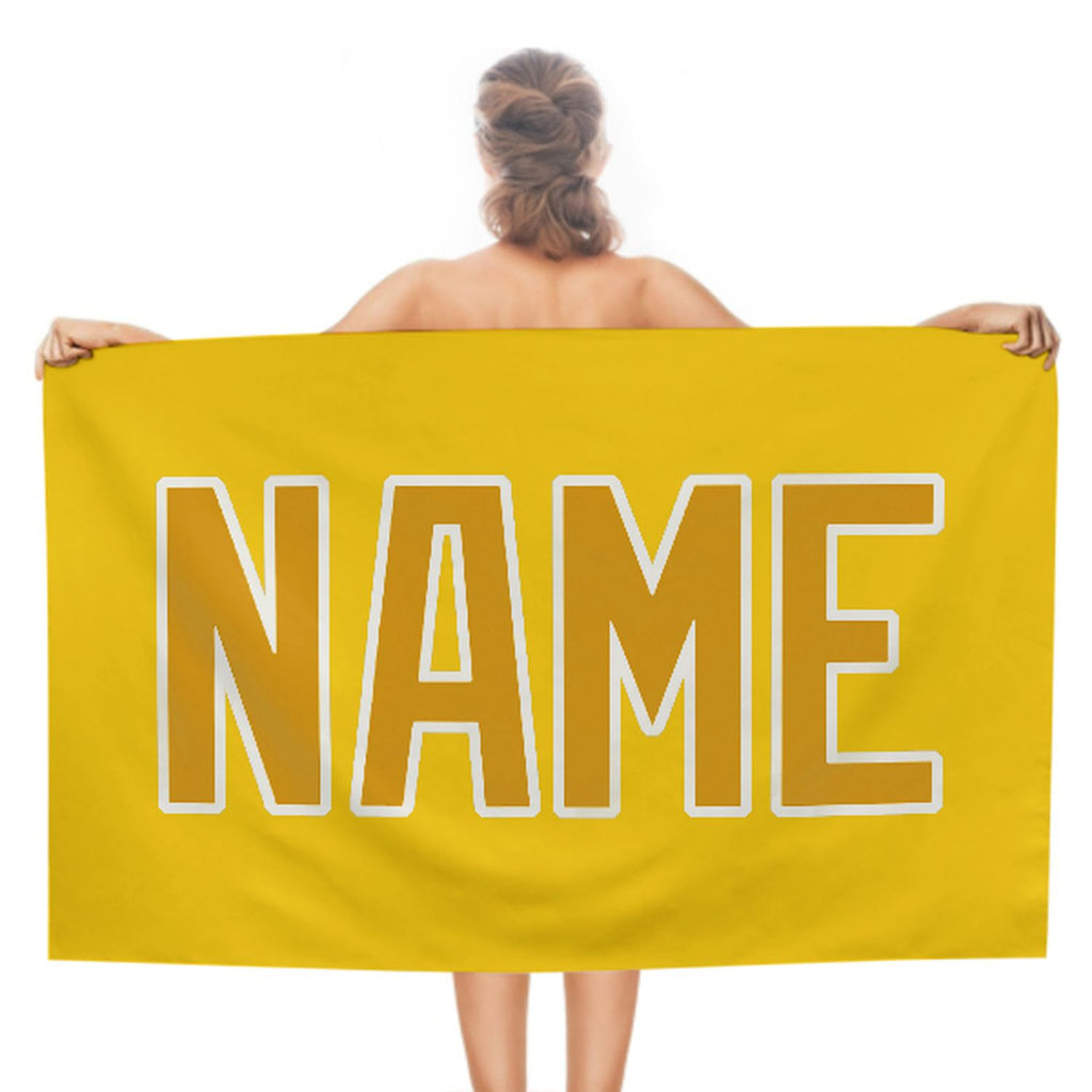 Custom Gold Yellow Beach Towel