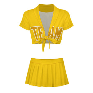 Custom Gold Yellow Cheerleading Uniform Set