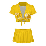 Custom Gold Yellow Cheerleading Uniform Set