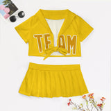 Custom Gold Yellow Cheerleading Uniform Set