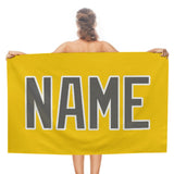 Custom Gold Dark Grey Beach Towel