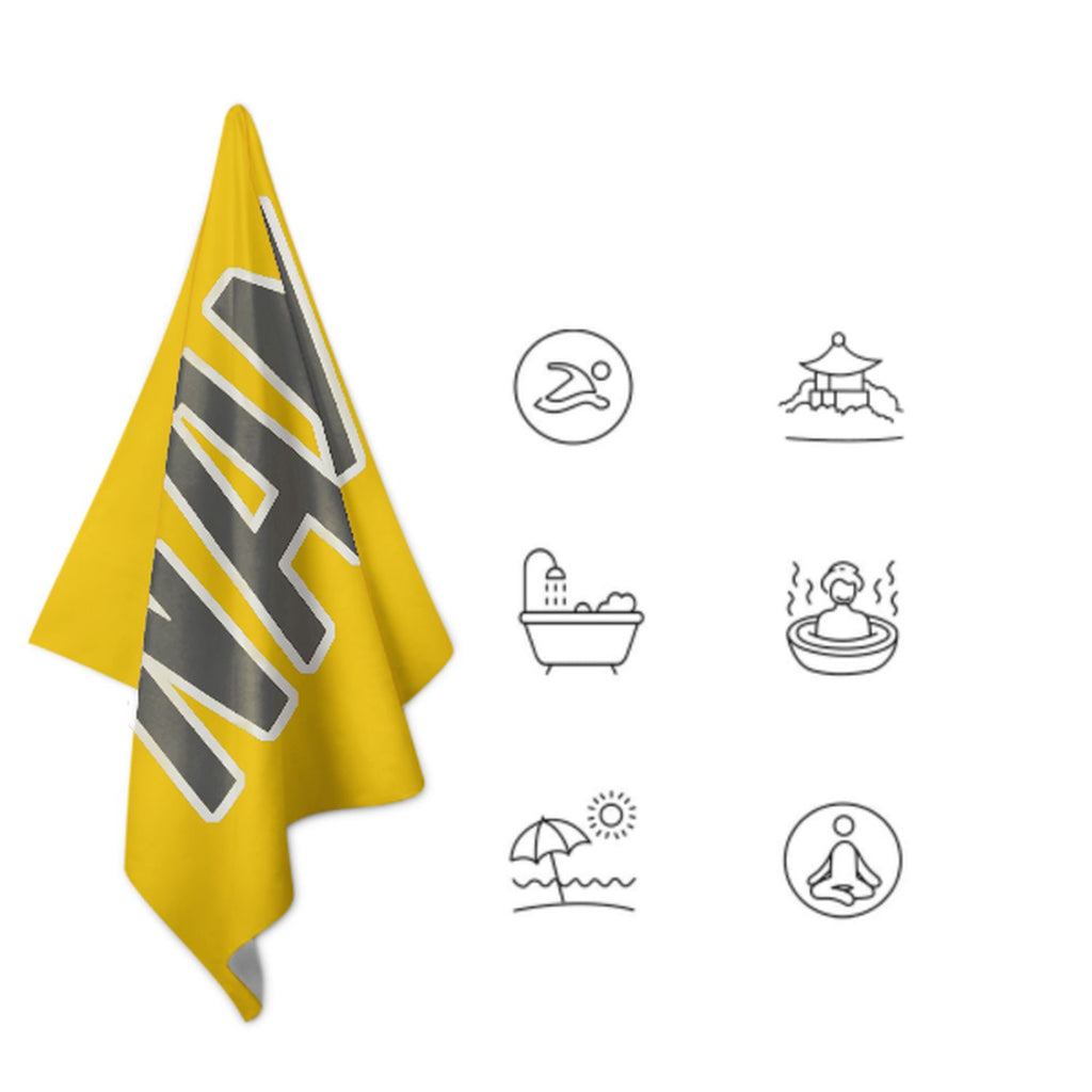 Custom Gold Dark Grey Beach Towel